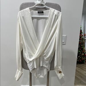 Zara Ivory Wrap Blouse